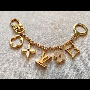 Louis Vuitton Fleur de monogram bag charm chain